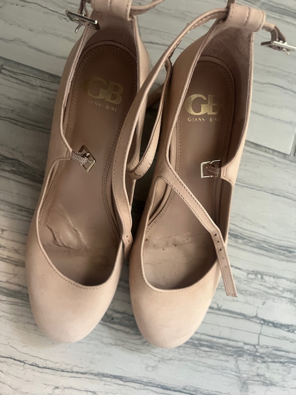 Gianni Bini Blush Nude Ankle-Strap Pumps